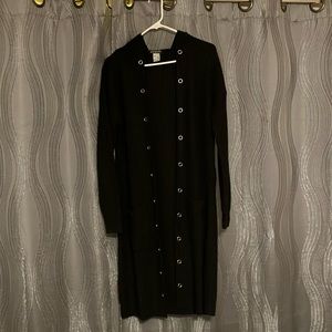 Venus long hooded black with gold sweater